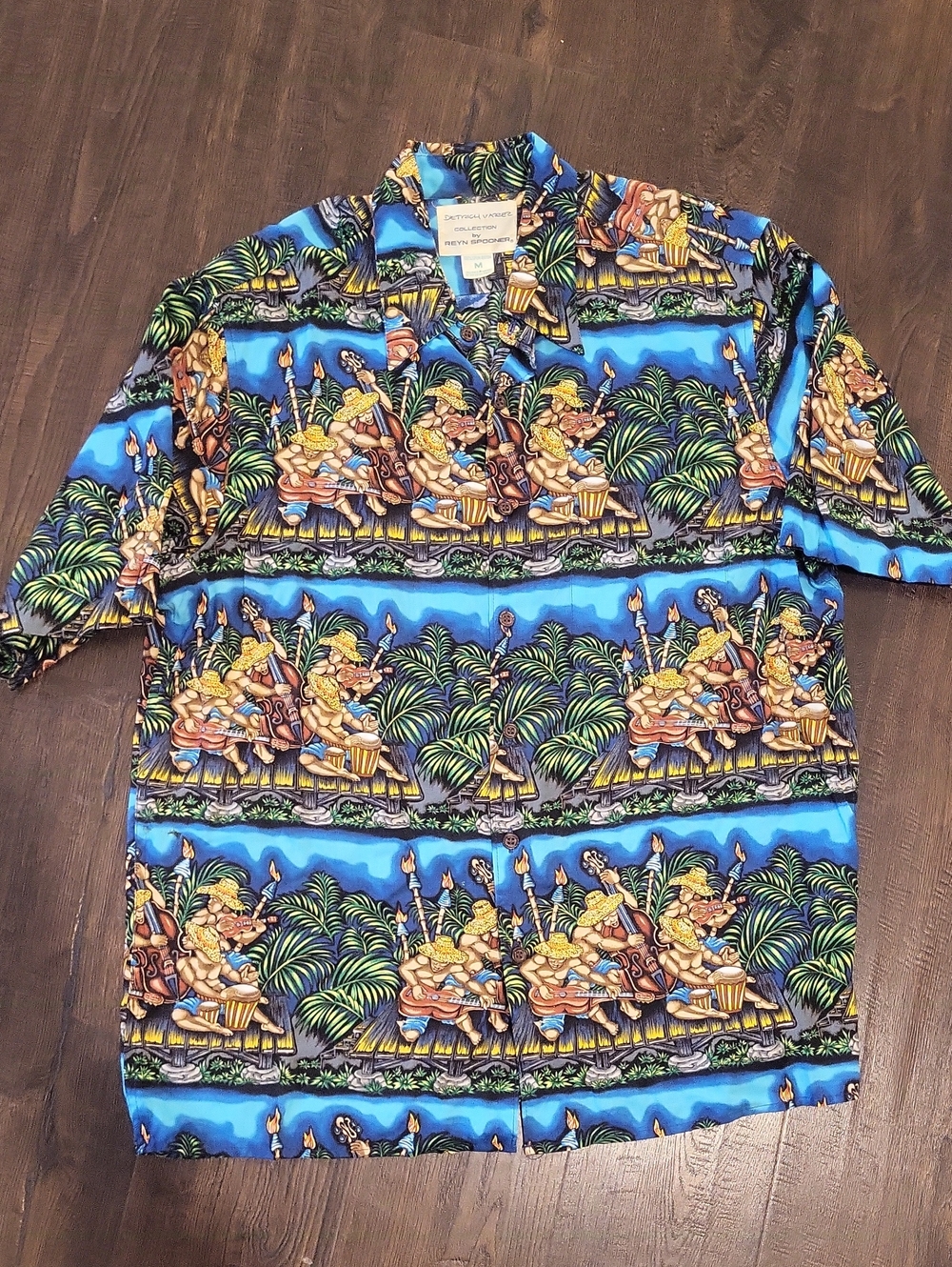 Reyn Spooner Detrich Varez Rayon Hawaiian Shirt Men's Medium
